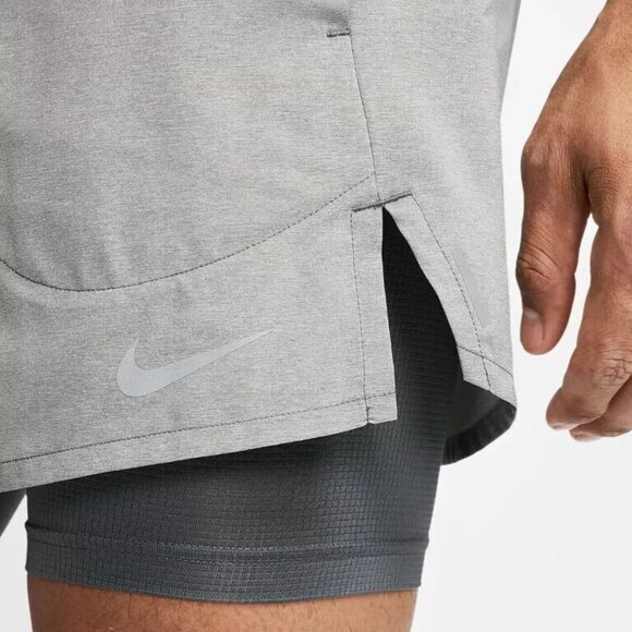 Nike Flex Stride Men's 5" 2-In-1 Running Shorts Men Size L Gray CJ5467-068 NEW - Picture 10 of 12